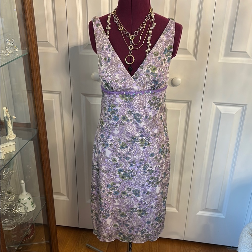 Xhilaration Purple Sheath Midi Dress V-Neck Sleeveless